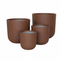 4 Chocolate Brown Pots