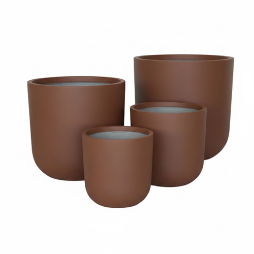 4 Chocolate Brown Pots