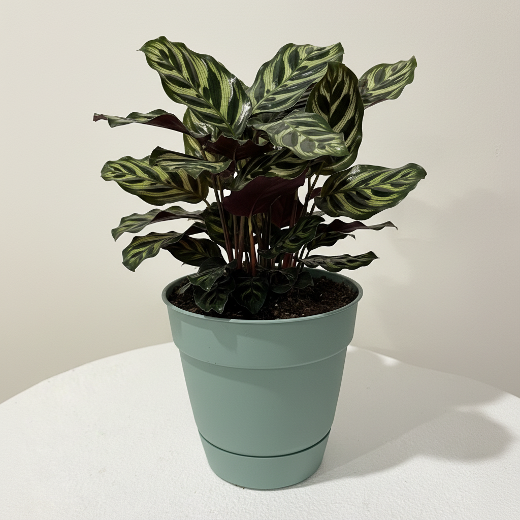 Calathea low angle white background