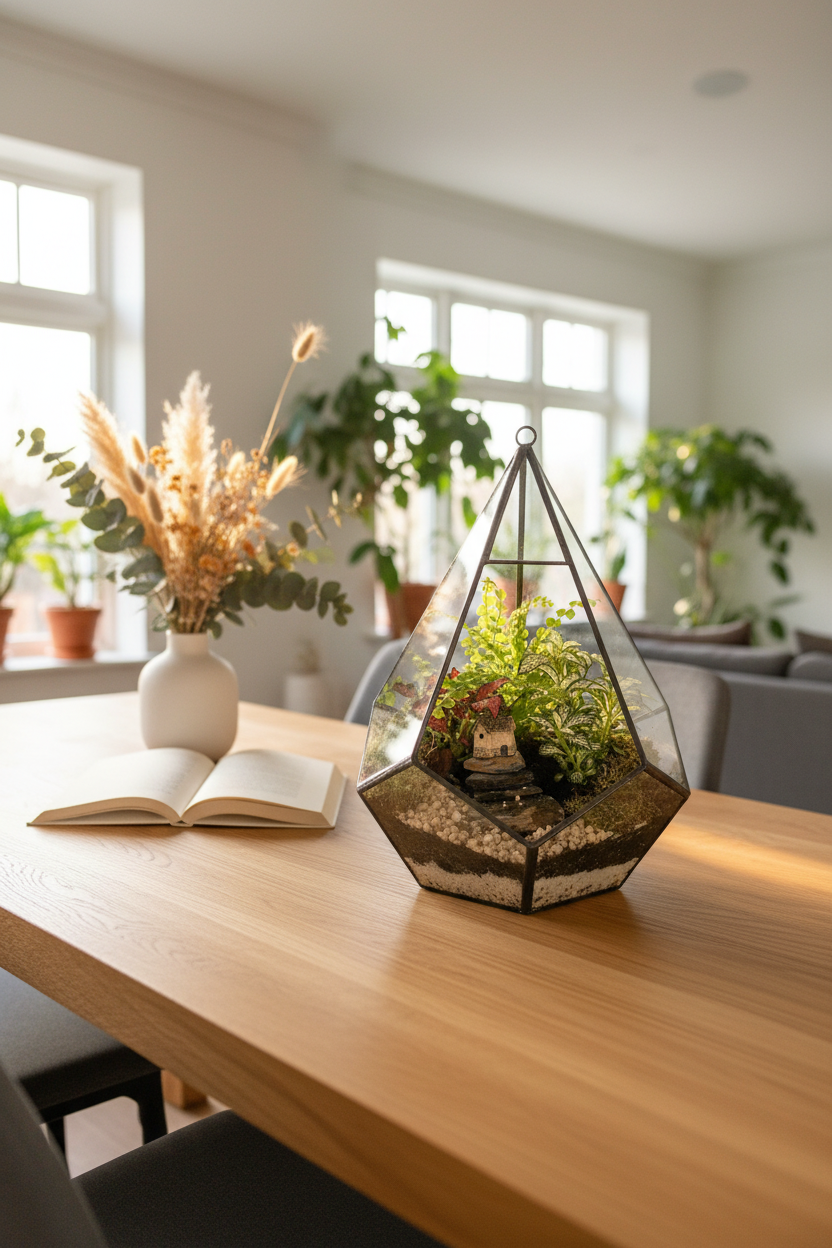Diamond Terrarium Table Lifestyle
