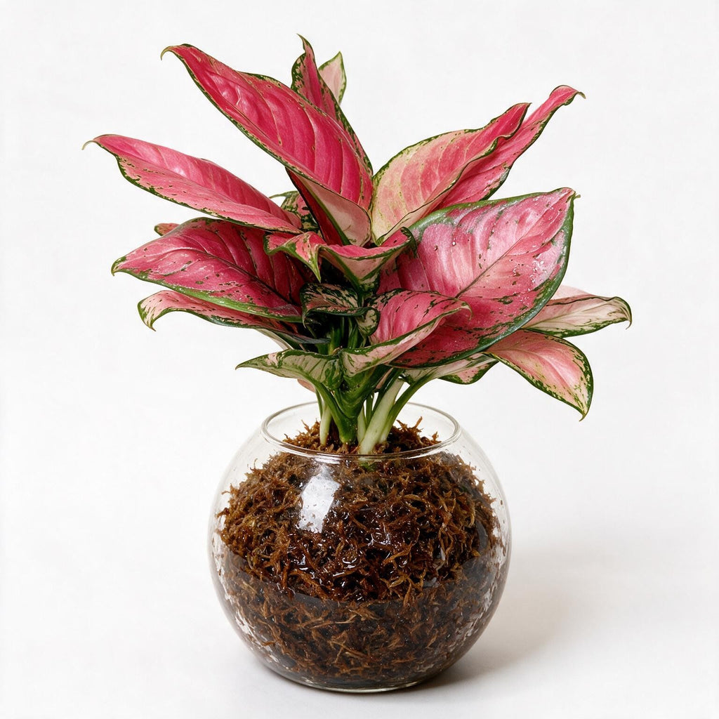 Aglaonema Pink Sphagnum Moss Ball