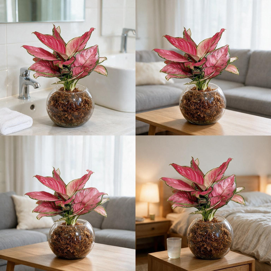 Aglaonema Pink Sphagnum Moss Ball
