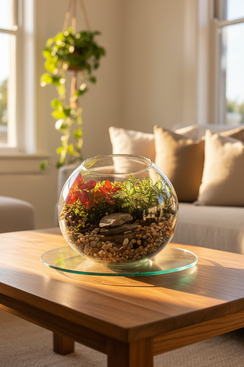 Tilted Globe Terrarium Lifestyle 1