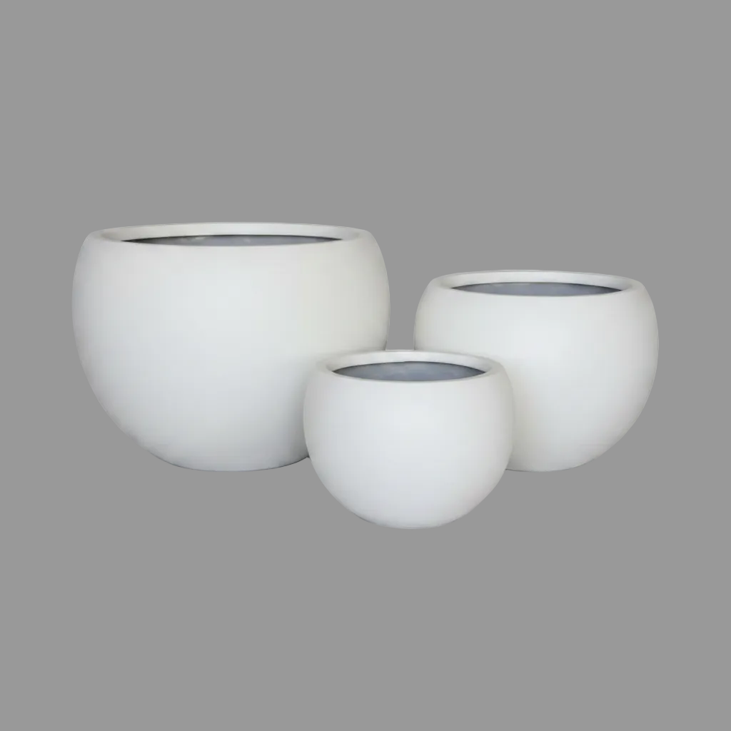 White Moon Pots Asymmetric